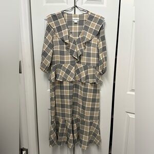 Gingham Peplum summer dress